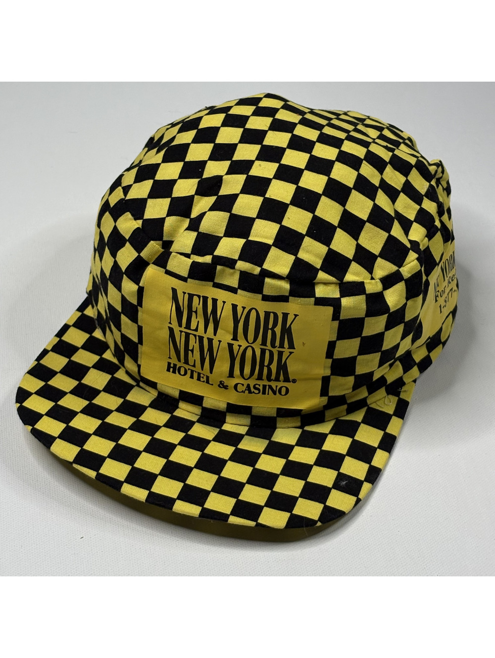 Vintage New York New York Hotel Casino Checkerboard Cap Hat